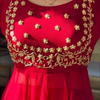 Classic Red Embroidered Anarkali Suit Set with Dupatta