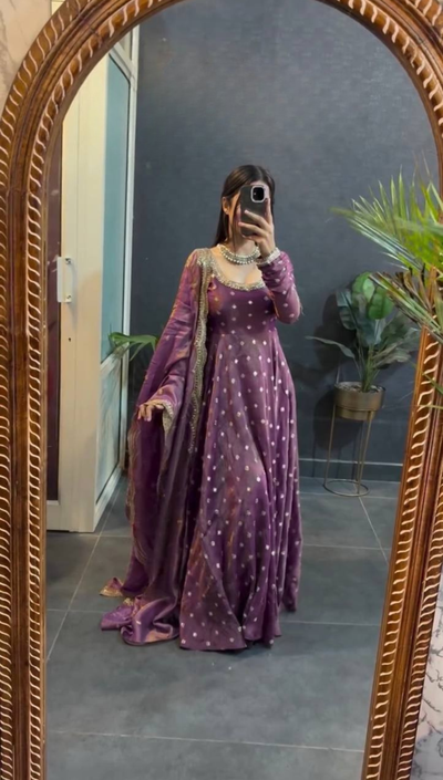 Designer Embellished Anarkali Suit Set with Dupatta – Elegant Festive Wear