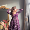 Royal Purple Floral Embroidered Jacket Style Anarkali Set with Dupatta