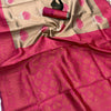Scintilla Beige and Dark Pink Soft Silk Saree With Improbable Blouse Piece