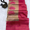 Scintilla Beige and Dark Pink Soft Silk Saree With Improbable Blouse Piece
