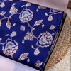 Royal Blue Pure Katan Silk Banarasi Saree with Silver Zari Floral Jaal