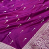 Wine Purple Mashru Silk Saree with Silver Zari Butta & Woven Border