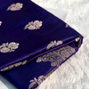 Royal Purple Banarasi Silk Saree with Silver Zari Floral Butta