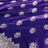 Royal Purple Banarasi Silk Saree with Silver Zari Floral Butta