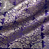 Royal Purple Banarasi Silk Saree with Silver Zari Floral Butta