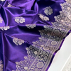 Royal Purple Banarasi Silk Saree with Silver Zari Floral Butta