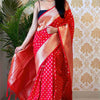 Excellent Red Soft Banarasi Silk Saree With Nemesis Blouse Piece