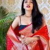 Excellent Red Soft Banarasi Silk Saree With Nemesis Blouse Piece