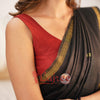 Trendy Black Cotton Silk Saree With Marvellous Blouse Piece