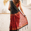 Trendy Black Cotton Silk Saree With Marvellous Blouse Piece