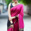 Smashing Dark Pink Cotton Silk Saree With Prodigal Blouse Piece
