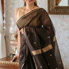 Delightful Black Cotton Silk Saree With Murmurous Blouse Piece