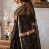 Delightful Black Cotton Silk Saree With Murmurous Blouse Piece
