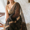 Delightful Black Cotton Silk Saree With Murmurous Blouse Piece