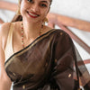 Delightful Black Cotton Silk Saree With Murmurous Blouse Piece