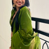 Enamoring Green Cotton Silk Saree With Snappy Blouse Piece