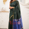 Flattering Green Cotton Silk Saree With Classy Blouse Piece