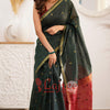 Sophisticated Green Cotton Silk Saree With Prodigal Blouse Piece
