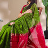 Opulent Green Cotton Silk Saree With Demanding Blouse Piece