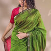 Opulent Green Cotton Silk Saree With Demanding Blouse Piece