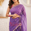 Gorgeous Lavendor Cotton Silk Saree With Sizzling Blouse Piece