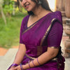 Confounding Magenta Cotton Silk Saree With Woebegone Blouse Piece