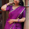 Confounding Magenta Cotton Silk Saree With Woebegone Blouse Piece