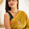 Glowing Mehndi Cotton Silk Saree With Attractive Blouse Piece