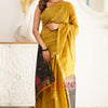 Glowing Mehndi Cotton Silk Saree With Attractive Blouse Piece
