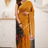 Lovely Mustard Cotton Silk Saree With Refreshing Blouse Piece