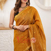 Lovely Mustard Cotton Silk Saree With Refreshing Blouse Piece
