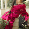Pretty Dark Pink Cotton Silk Saree With Deserving Blouse Piece