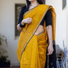 Pretty Mustard Cotton Silk Saree With Beautiful Blouse Piece