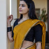 Pretty Mustard Cotton Silk Saree With Beautiful Blouse Piece