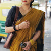 Ethnic Mustard Cotton Silk Saree With Glorious Blouse Piece