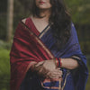 Exquisite Navy Blue Cotton Silk Saree With Ailurophile Blouse Piece