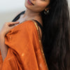 Unique Orange Cotton Silk Saree With Energetic Blouse Piece