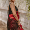Efflorescence Red Cotton Silk Saree With Lagniappe Blouse Piece