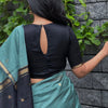 Classy Sea Green Cotton Silk Saree With Gratifying  Blouse Piece