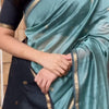 Classy Sea Green Cotton Silk Saree With Gratifying  Blouse Piece