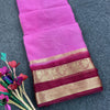 Exquisite Dark Pink Organza Silk Saree With Scintillating Blouse Piece