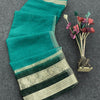 Dulcet Sea Green Organza Silk Saree With Ravishing Blouse Piece
