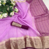 Ravishing Lavender Orgenza  Silk Saree With Intricate Blouse Piece