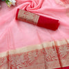 Majesty Pink Orgenza Silk Saree With Glorious Blouse Piece