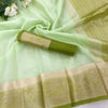Comely Pista Orgenza Silk Saree With Conflate Blouse Piece
