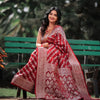 Incredible Red Soft Silk Saree With Redolent Blouse Piece