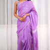 Ephemeral Lavendor Cotton Silk Saree With Artistic Blouse Piece