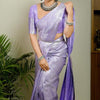 Glorious Lavender Soft Silk Saree With Arresting Blouse Piece