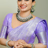 Glorious Lavender Soft Silk Saree With Arresting Blouse Piece